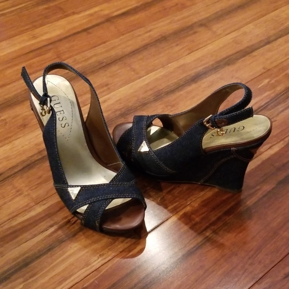 Guess denim wedge